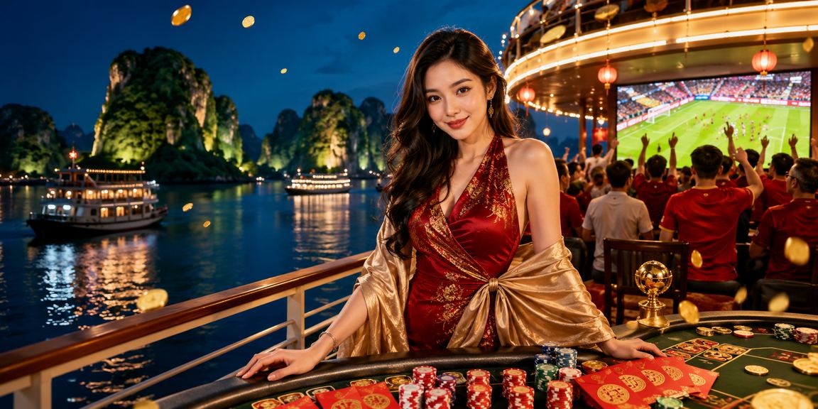 Cảnh vịnh Hạ Long với phong bì đỏ may mắn – xsmn khuyến mãi Việt Nam