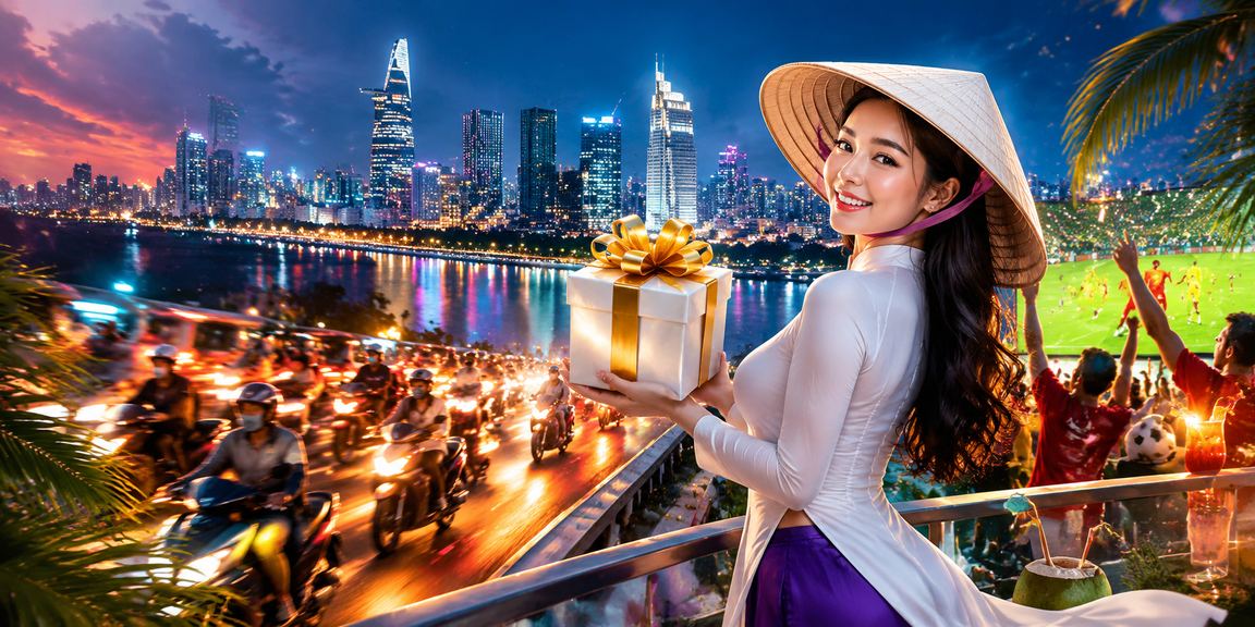 Người chơi tại TP. Hồ Chí Minh trải nghiệm trò chơi casino trực tuyến với nón lá