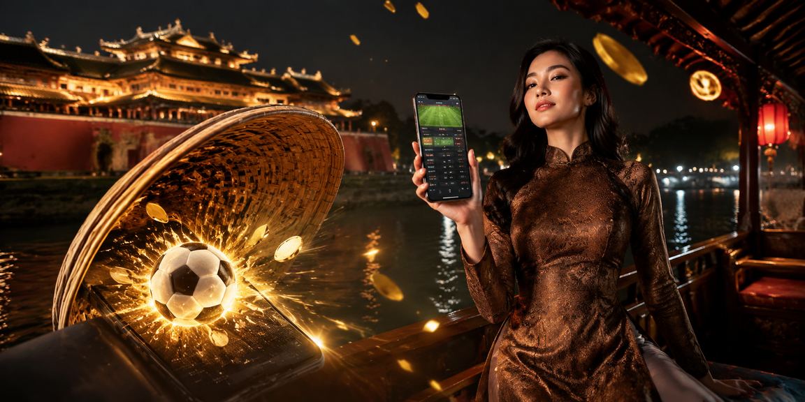 Người dùng Huế trải nghiệm casino trên điện thoại với nón lá truyền thống
